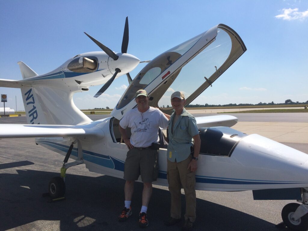 Jay Drury and Steve Wightman with Steve's Super Seawind.